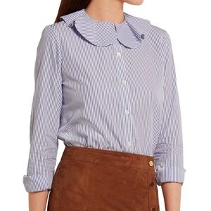 Vanessa Seward Striped Crew Neck Blouse